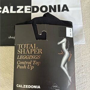 Calzedonia Black Total Shaper Leggings with Tummy Control and Rear lifting Sz L
